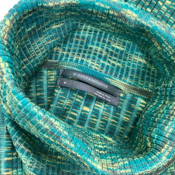 ANTHROPOLOGIE RIBBED TURTLENECK BUTTON SLEEVE S - Picture 13 of 16